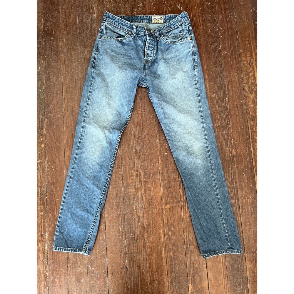 WRANGLER "Ben" Slim Fit Jeans Button Fly 100% Cotton Leather Patch Men's 32 x 30